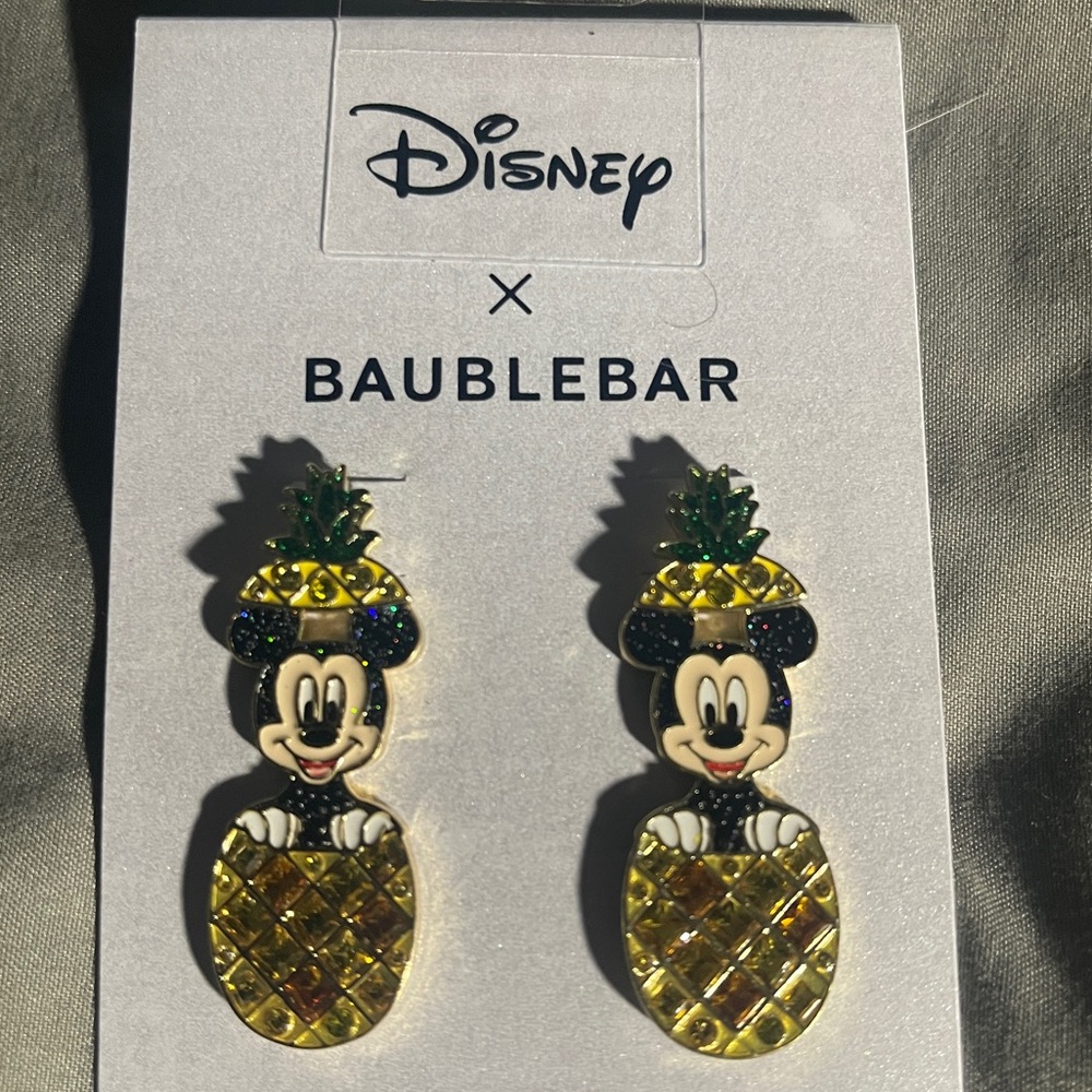 New Disney x Baublebar Mickey Mouse Pineapple Earrings